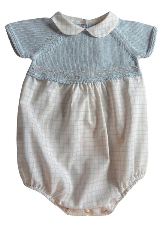 Short Sleeve Plaid Bubble