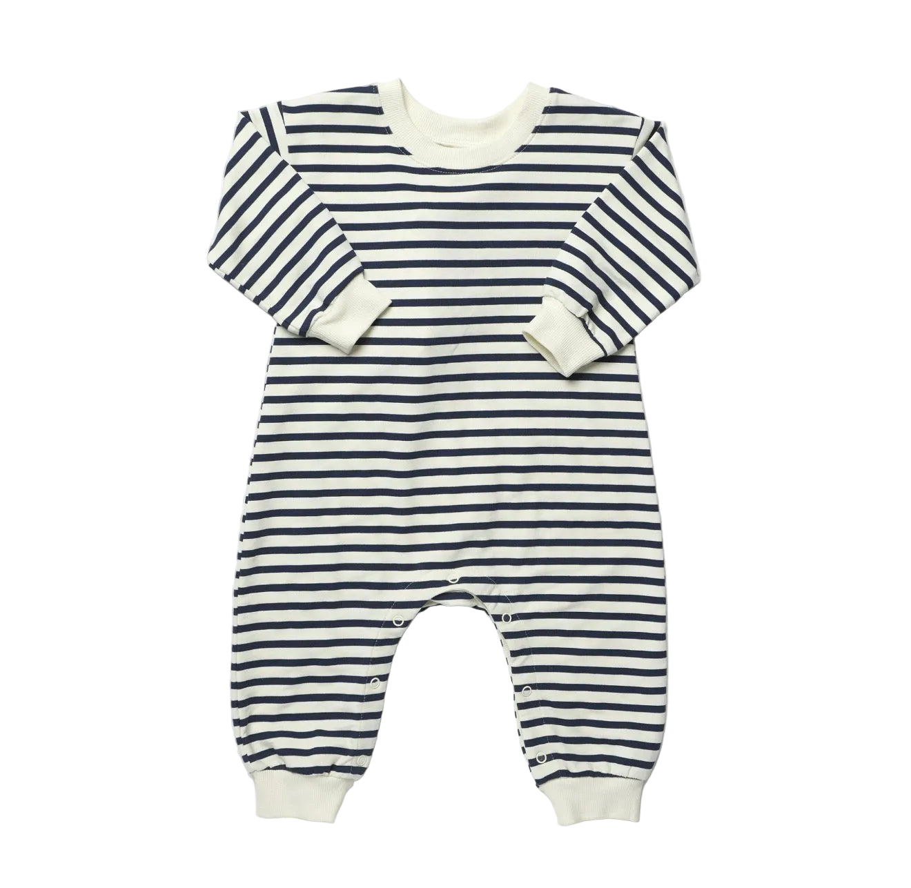 Baby Runaround Jumpsuit-Navy Stripe