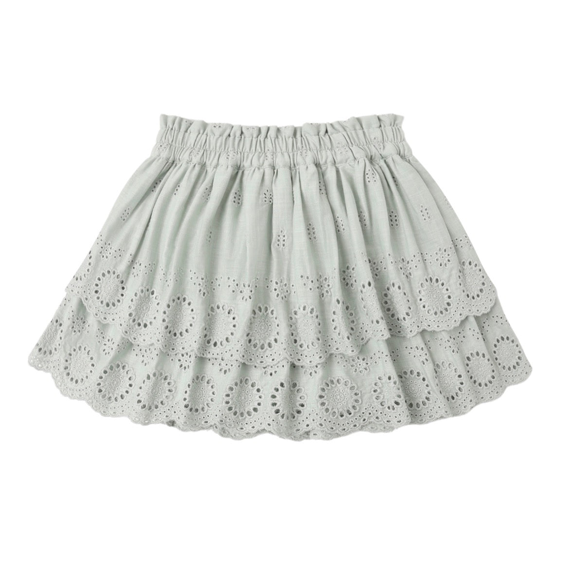 Rylee + Cru Rose Mini Skirt for Girls in Seafoam