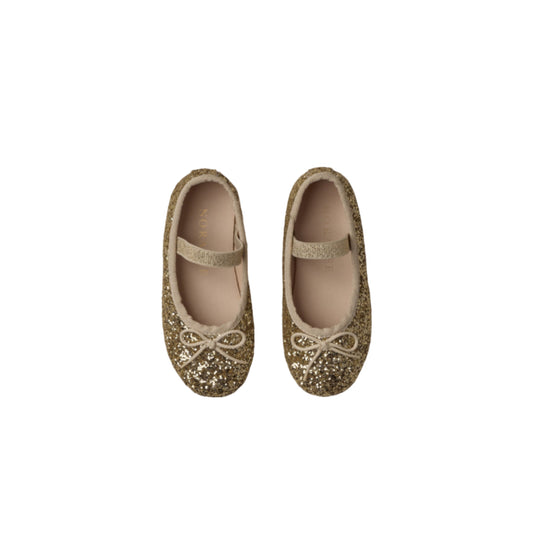 Ballet Flats-Gold Sparkle