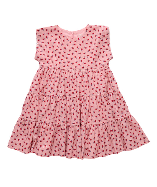 Peachy Dress - Tiny Pink Roses