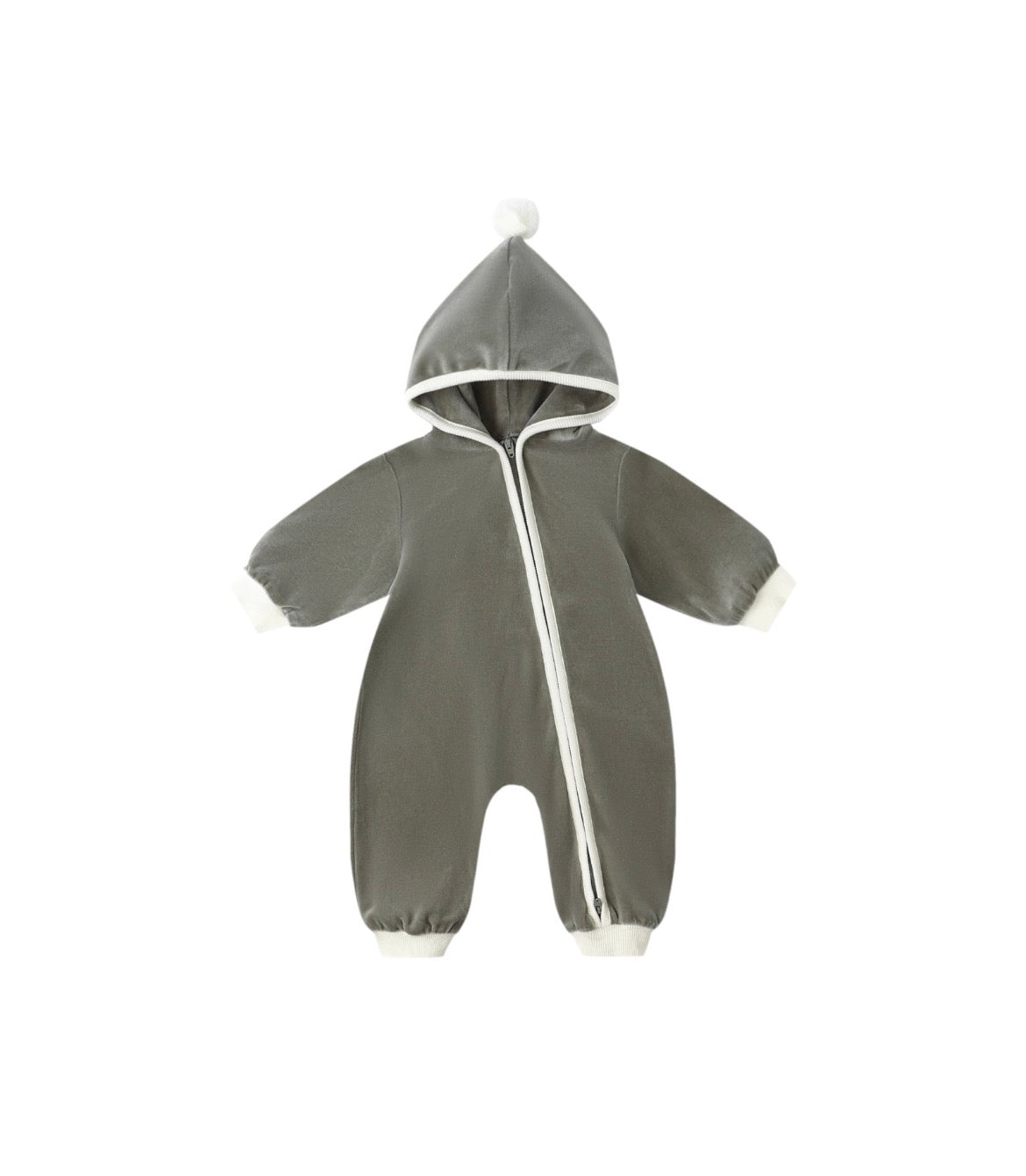 Velour Zip Jumpsuit || Forest