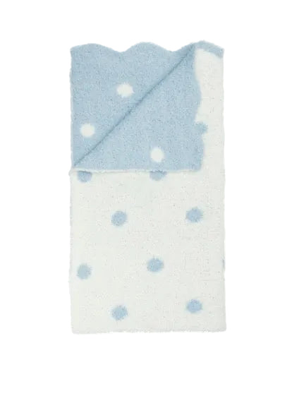 Blue Dot Chenille Blanket
