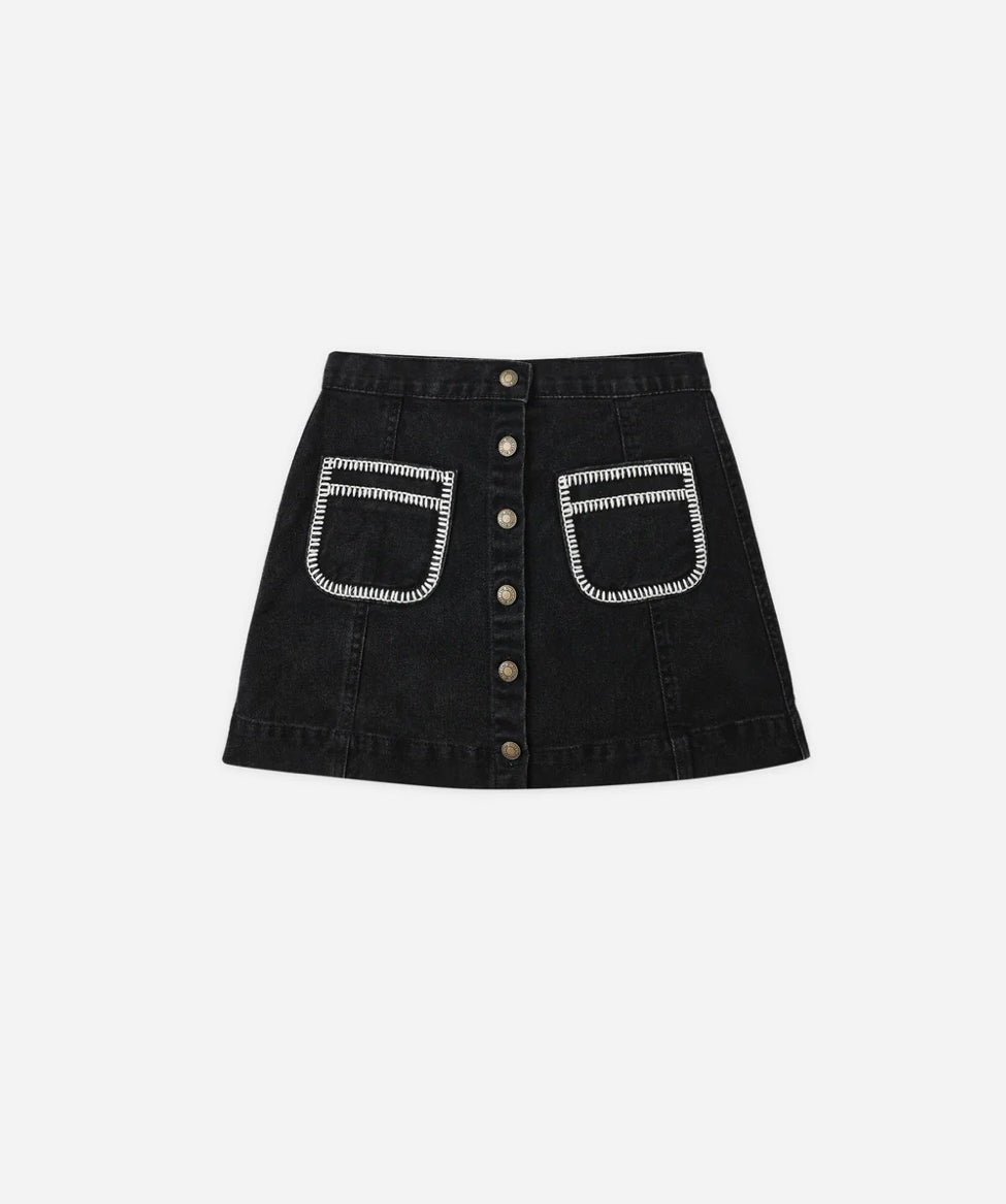 DENVER MINI SKIRT || WASHED BLACK