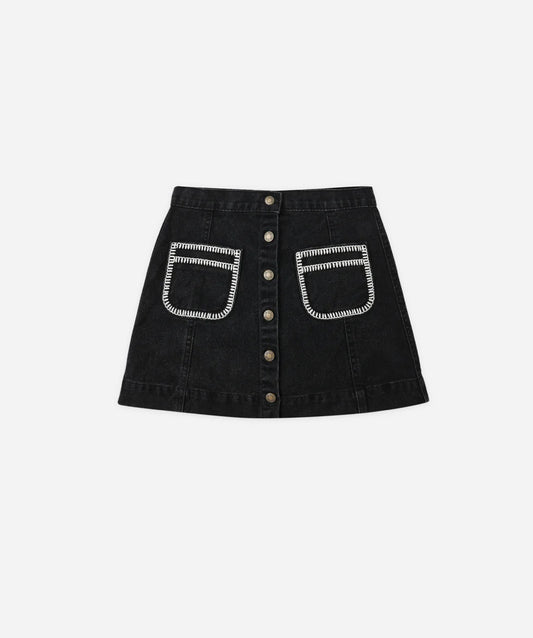 DENVER MINI SKIRT || WASHED BLACK