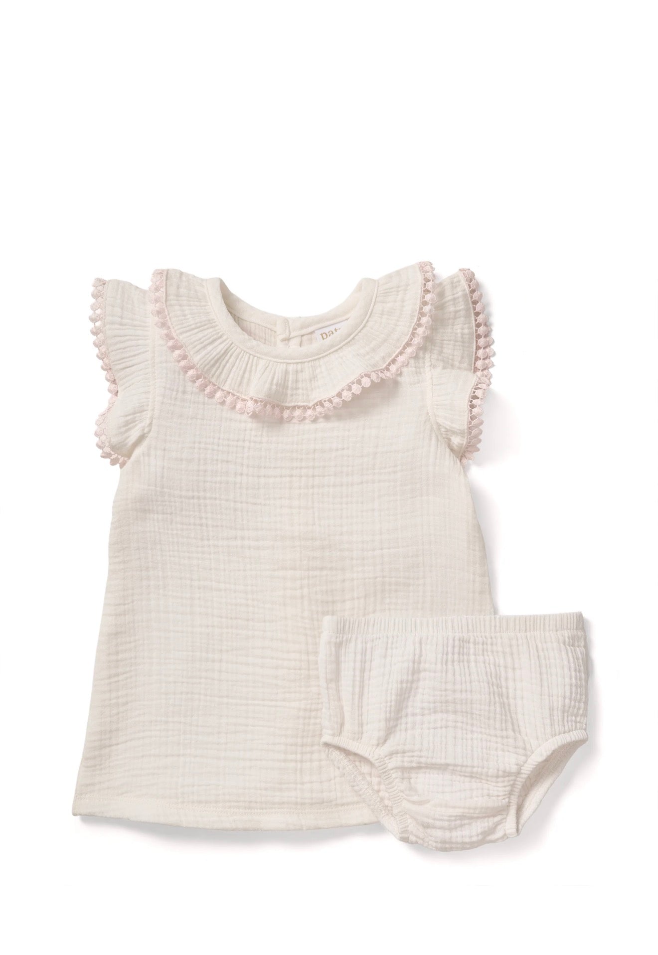 MUSLIN DRESS/DIAPER SET