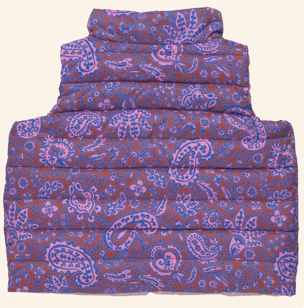 Girls Reversible Riley Vest-Purple Paisley Vines