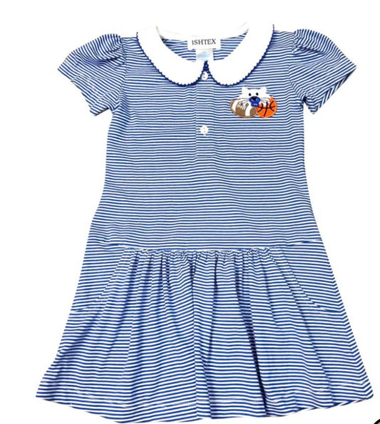 Royal Stripe Wildcats Dress