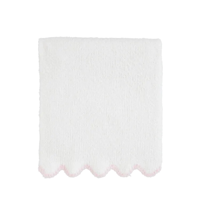 Pink Scallop Chenille Blanket
