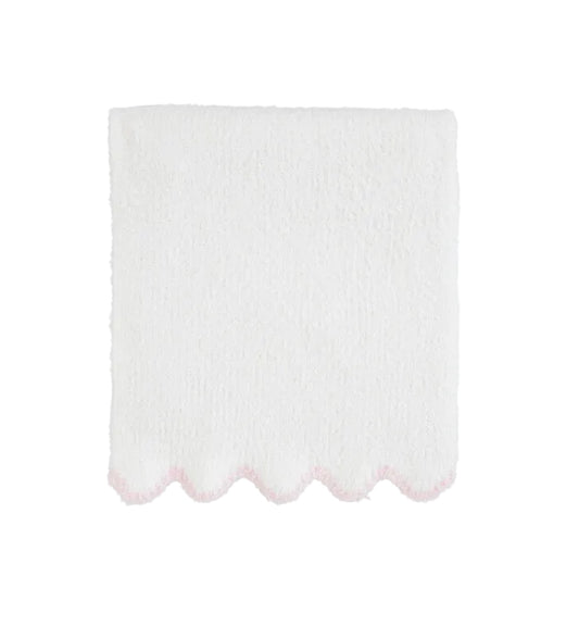 Pink Scallop Chenille Blanket