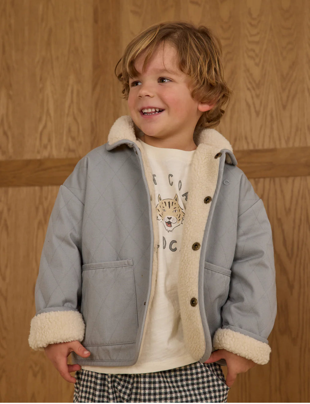 QUILTED WINTER COAT || DUSTY BLUE