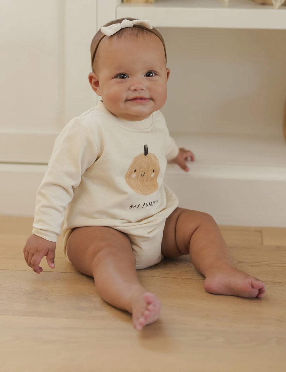 Crewneck Bubble Romper - Pumpkin