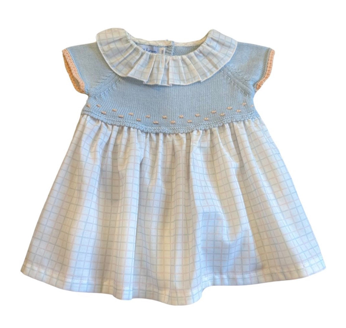 Mi Lucero Short Sleeve Ruffle Plaid Dress for Girls