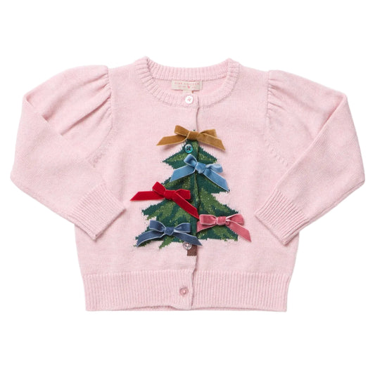 Pink Chicken Girls Tree Bows Constance Sweater