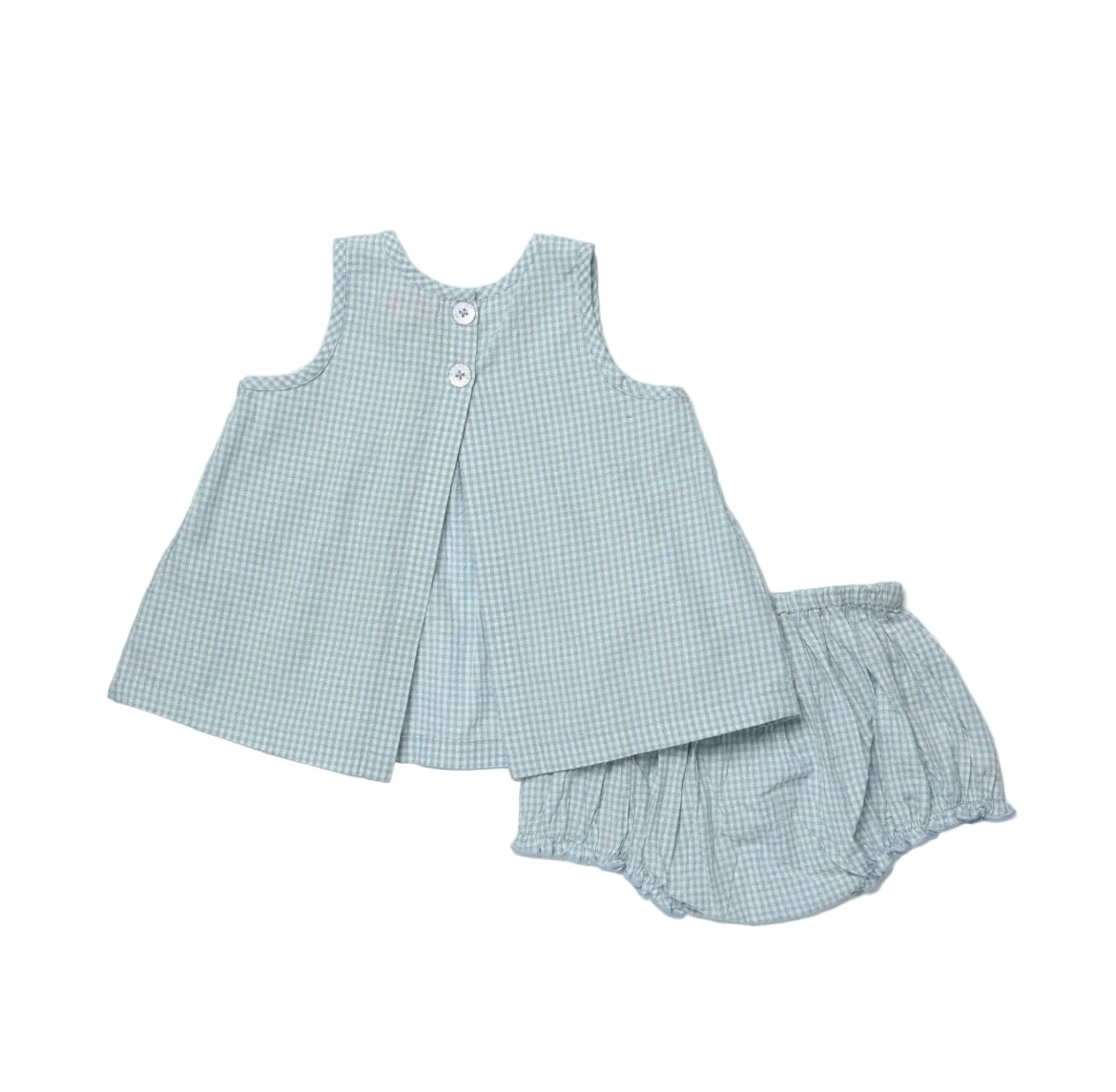 Pink Chicken Baby Girls Jaipur 2-piece Set - Light Blue Gingham