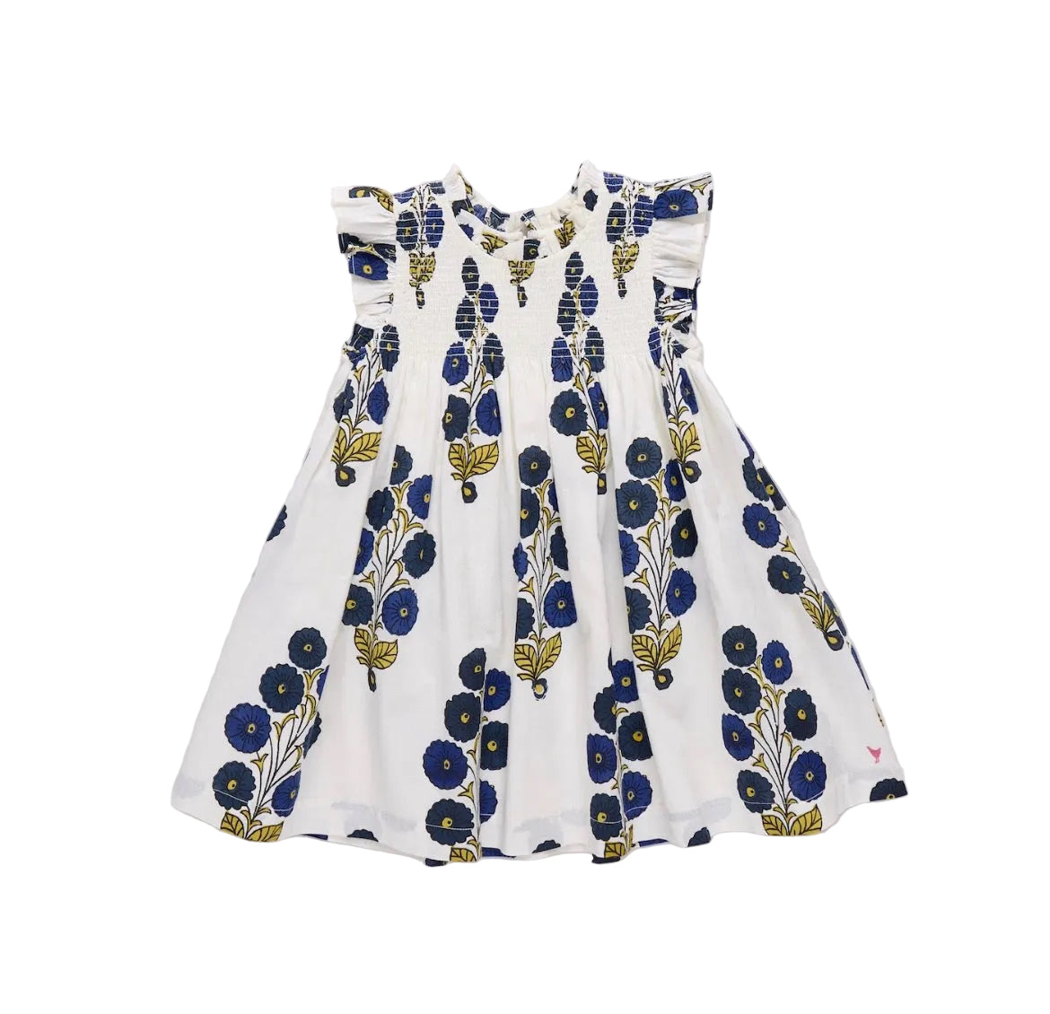 Girls Stevie Dress-Navy Buttercup Floral