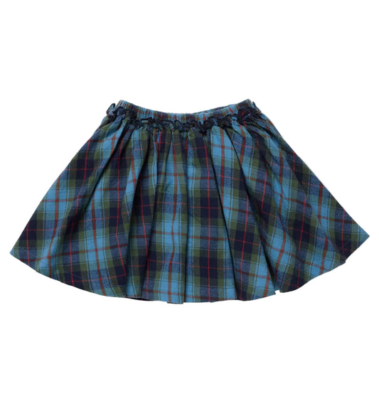 Girls Blue Tartan Gianna Skirt by Pink Chicken