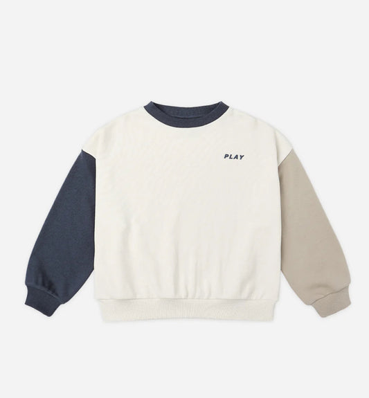RELAXED SWEATSHIRT || NAVY COLOR BLOCK