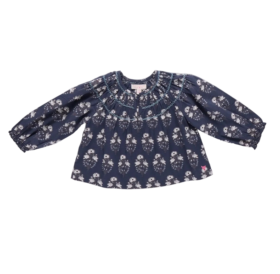 Girls Ava Top-Navy Strawflower