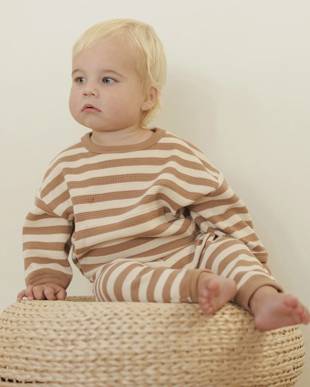 Waffle Slouch Set - Harvest Stripe