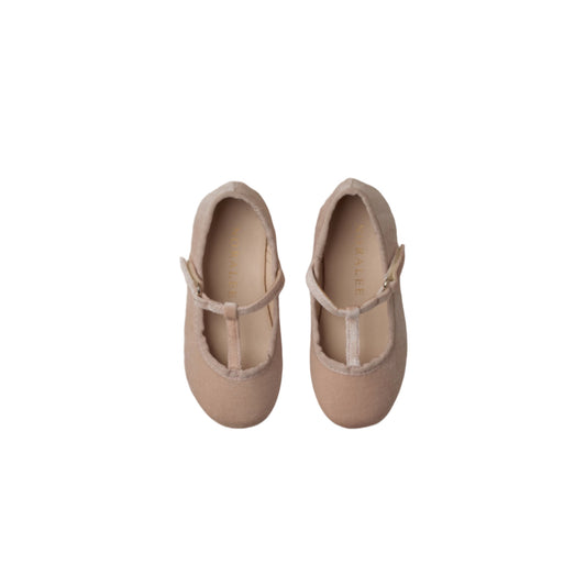 T-Strap Ballet Flats-Rose