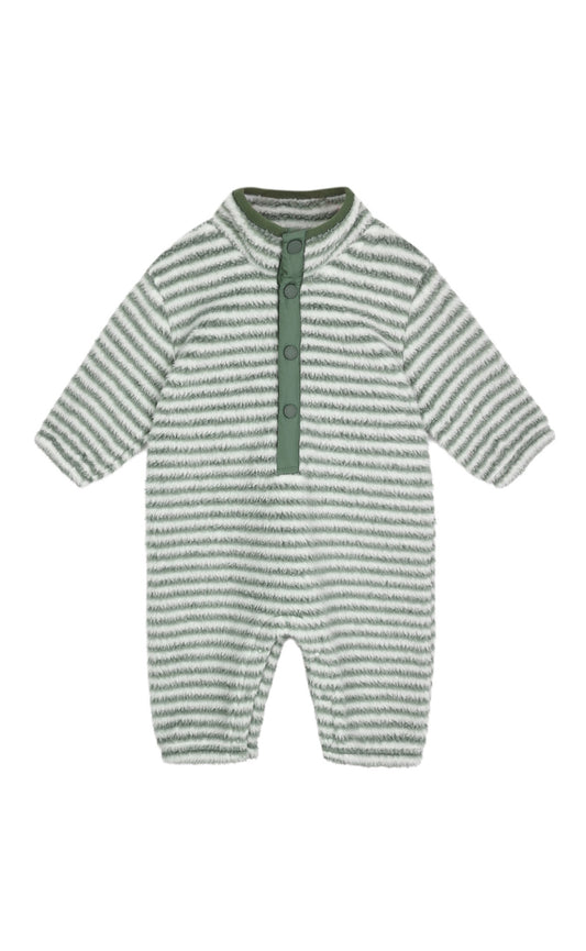 FUZZY WINTER JUMPSUIT || EVERGREEN STRIPE