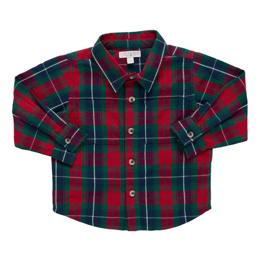 Boys Jack Shirt - Red Tartan