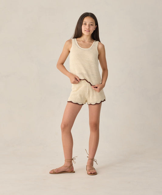 Rylee + Cru Teen Crochet Tank Set Natural for Girls