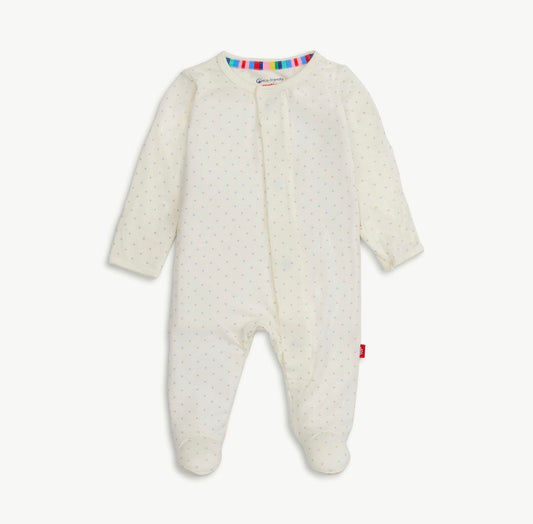 Pin Dot Cream Footie