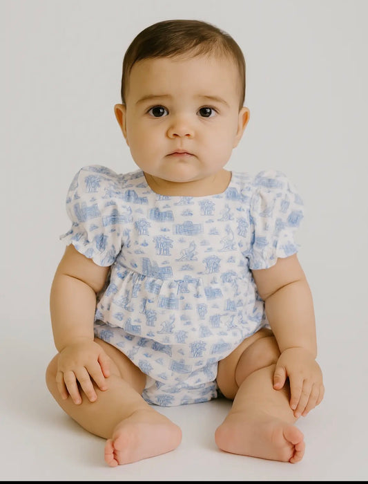 The Team Toile Puff Sleeve Onesie | Kentucky