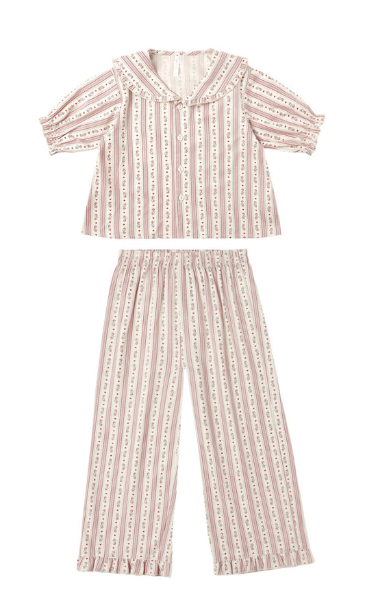RUFFLE PAJAMAS || CANDY CANE STRIPE
