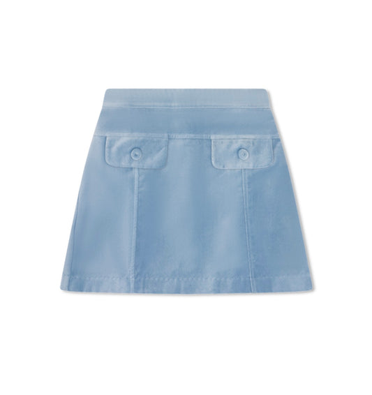 Belle Haven Blue Velvet Skirt