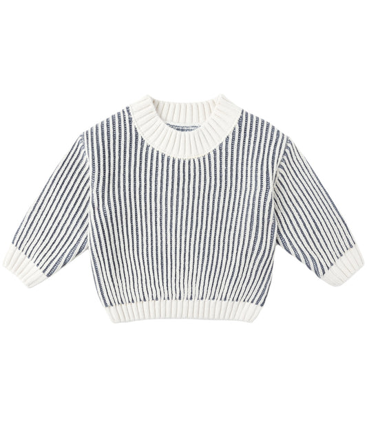 Relaxed Knit Sweater-Ocean