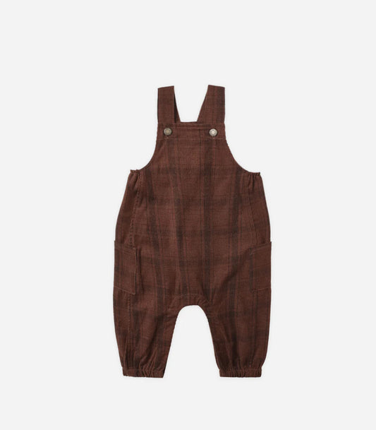 CARGO BABY OVERALL || BROWN PLAID