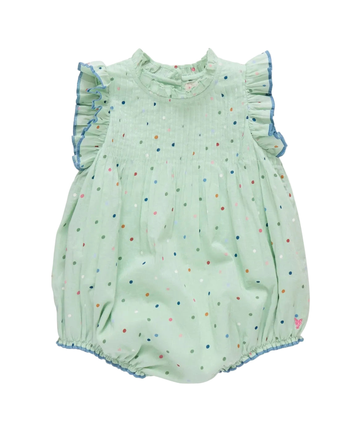 Pink Chicken Baby Girls Jaipur Bubble - Pastel Green Polka Dot
