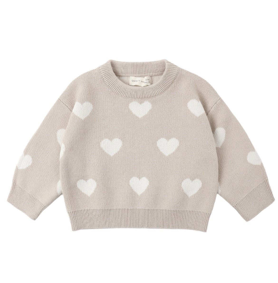 Heart Knit Sweater-Oat