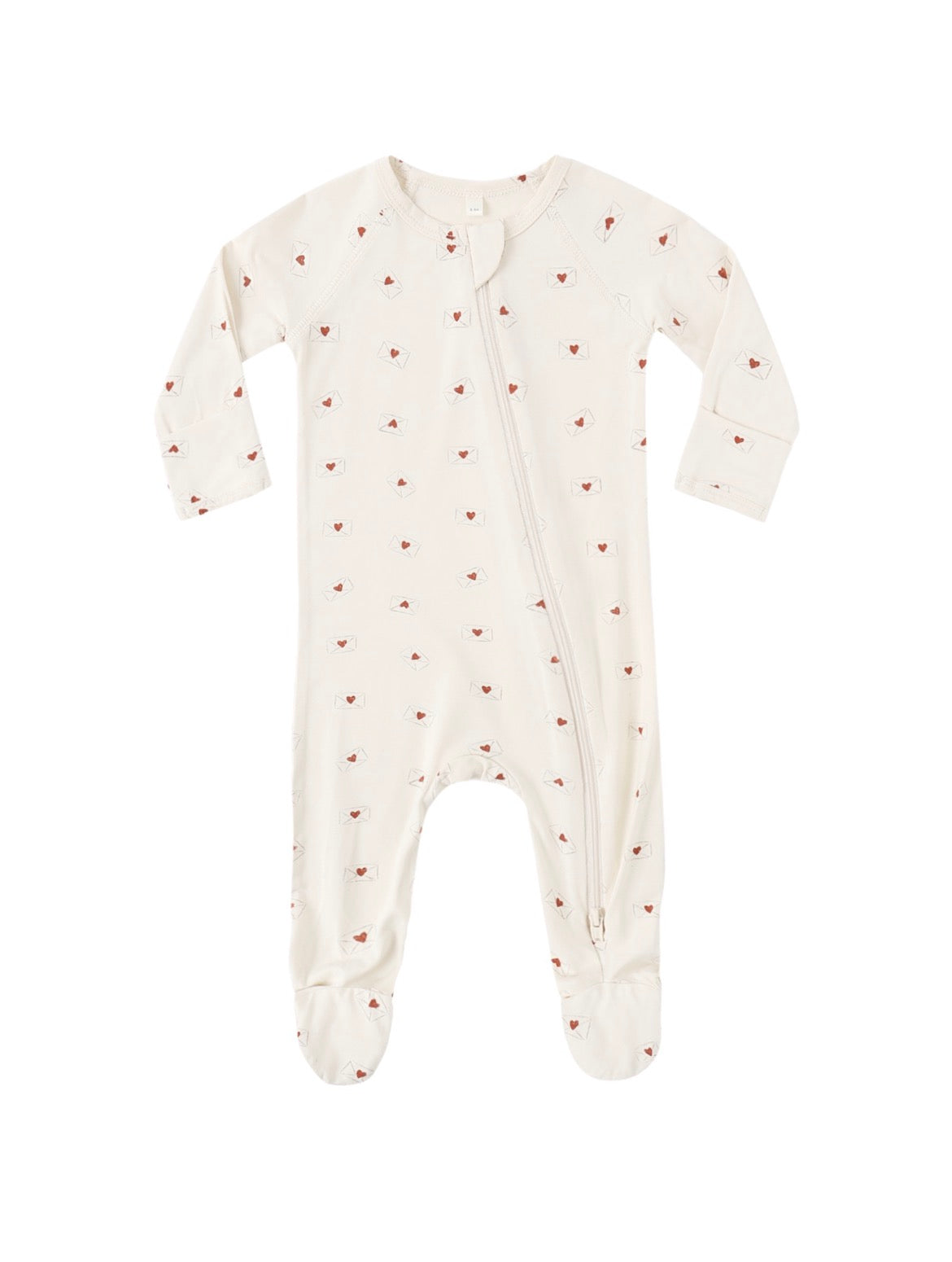 Bamboo Zip Footie Valentine