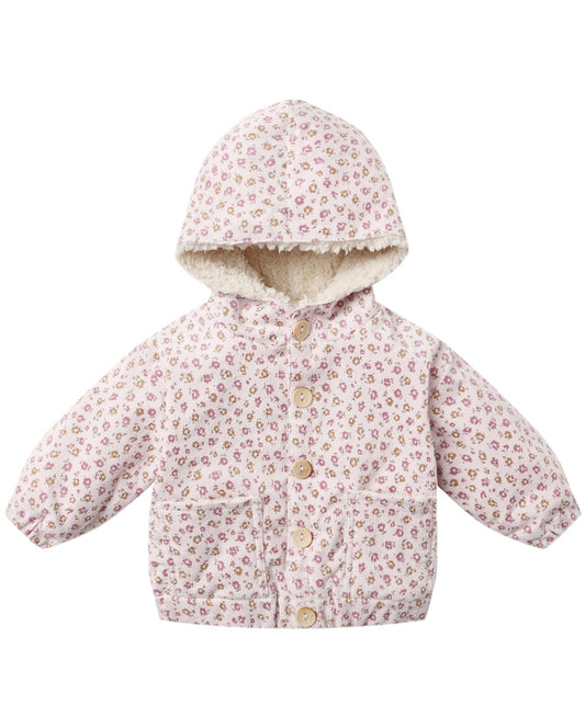 Corduroy Hooded Jacket-Wildflowers
