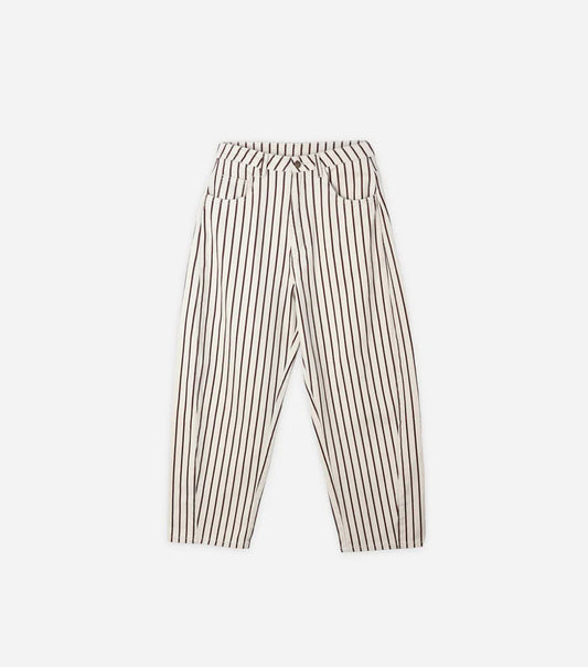 BARREL PANT || BURGUNDY PINSTRIPE