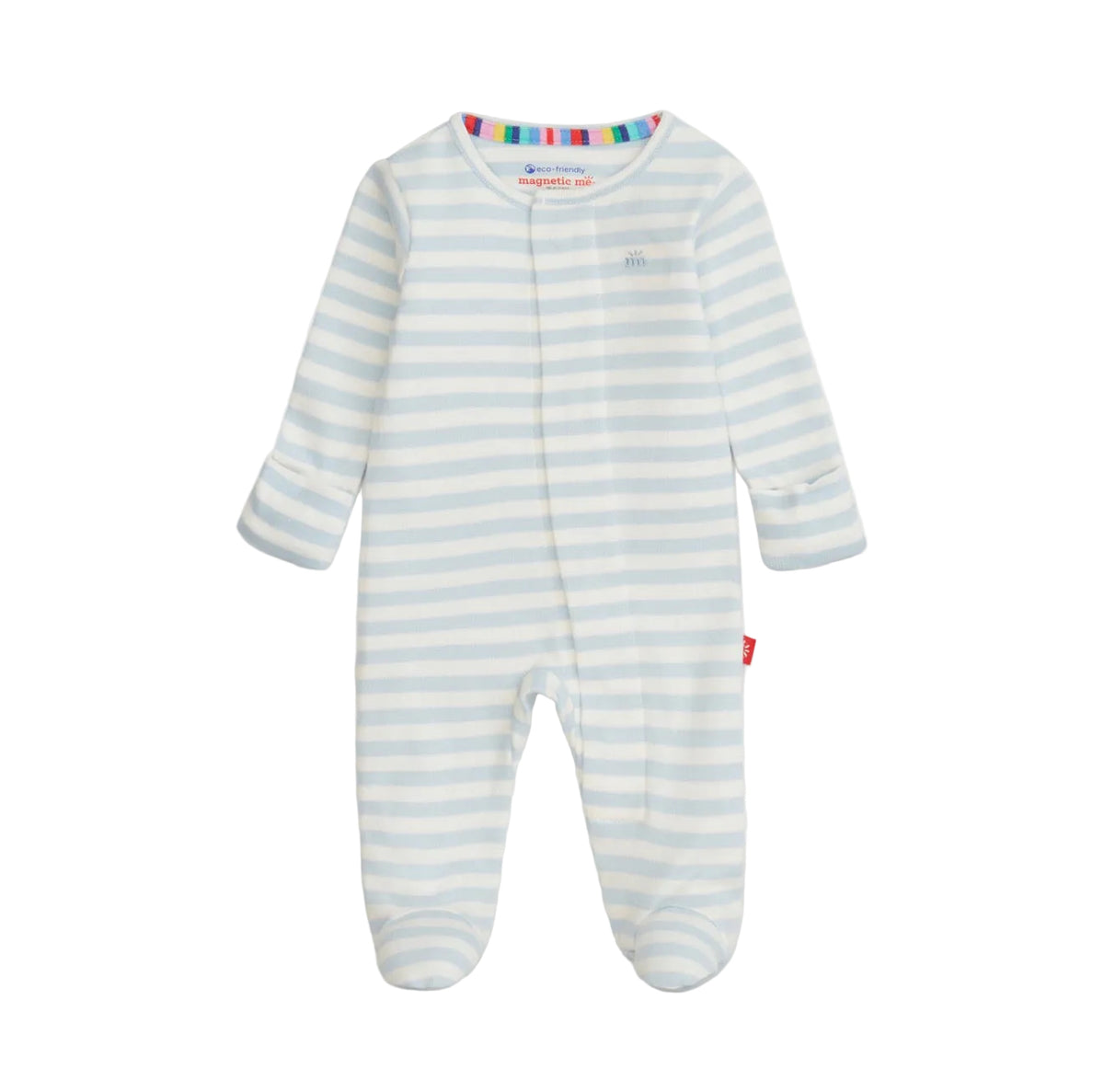 Blue Stripe Organic Cotton Footie