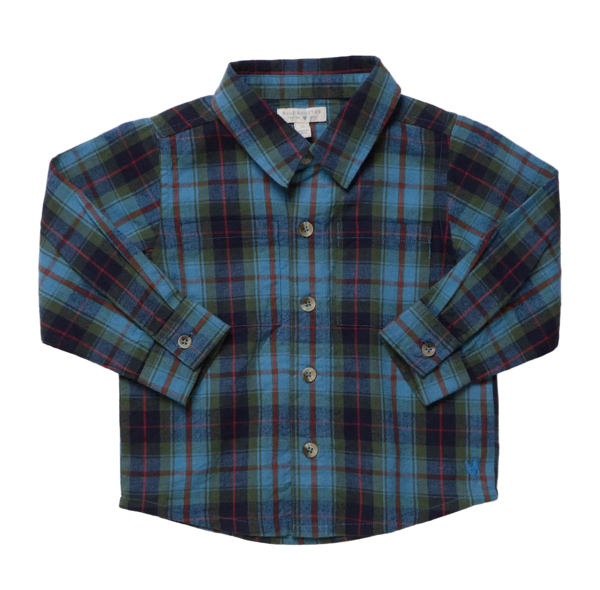 Boys Jack Shirt-Blue Tartan