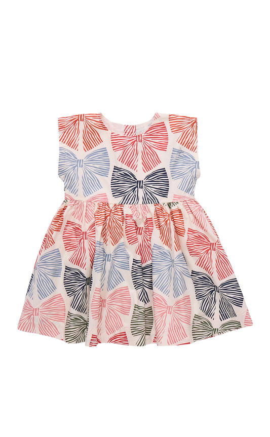 Adaline Dress - Multi Striped Bows