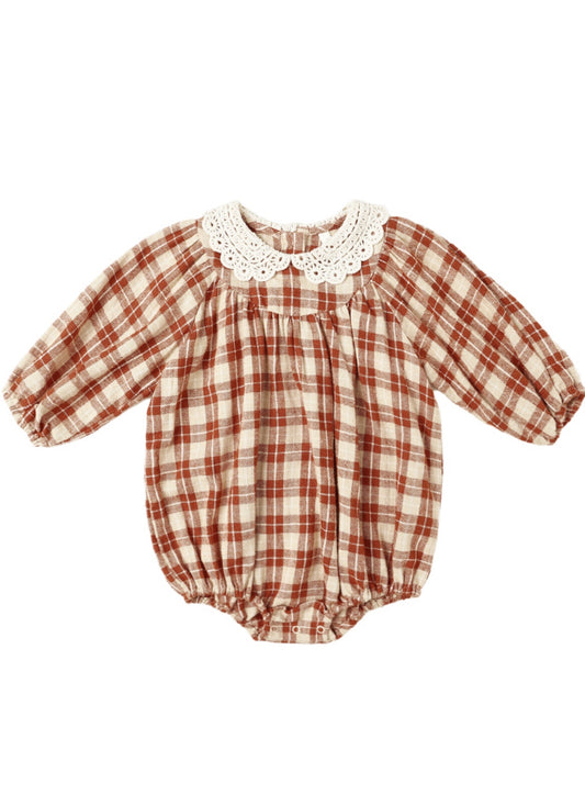 HEIDI ROMPER || RED PLAID