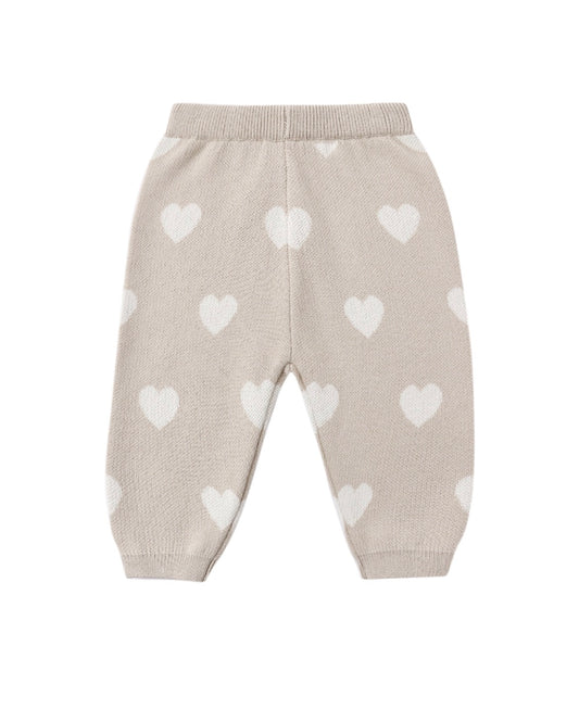 Heart Knit Pants-Oat