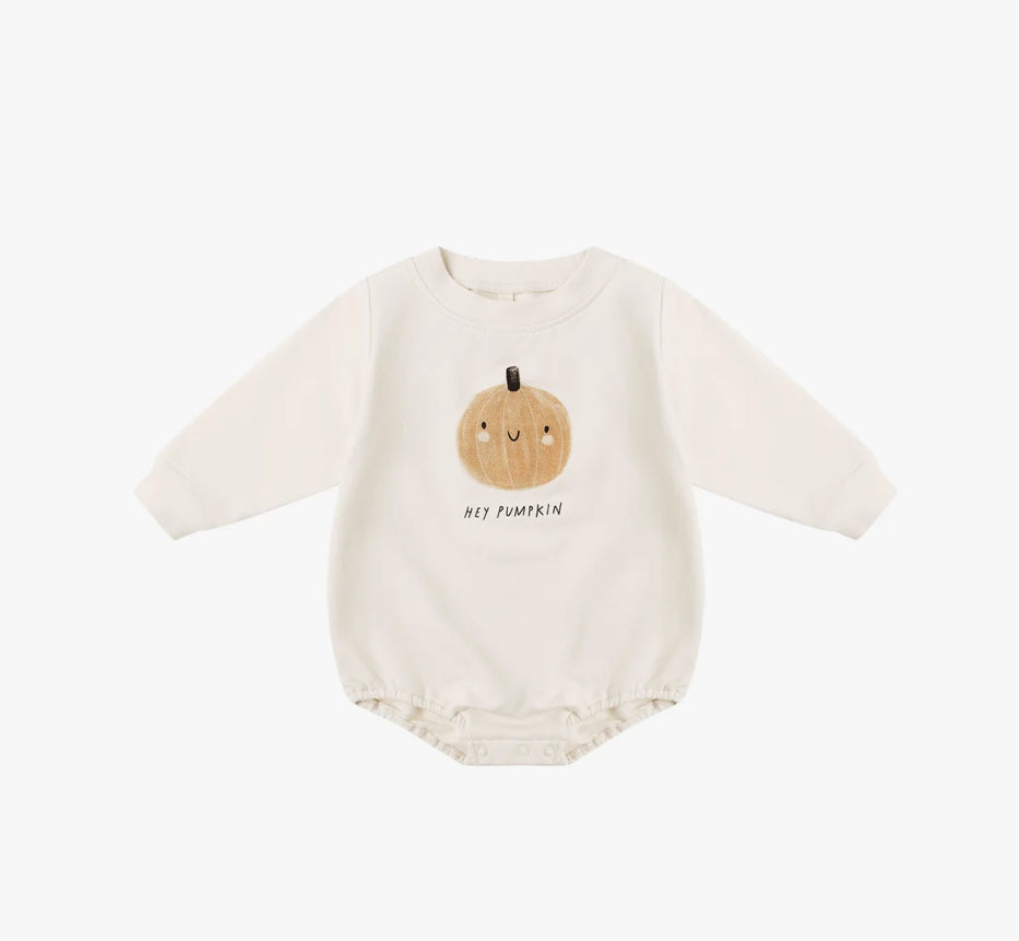 Crewneck Bubble Romper - Pumpkin