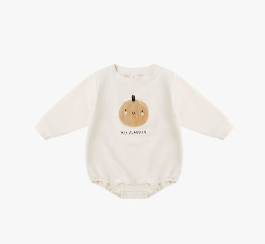 Crewneck Bubble Romper - Pumpkin