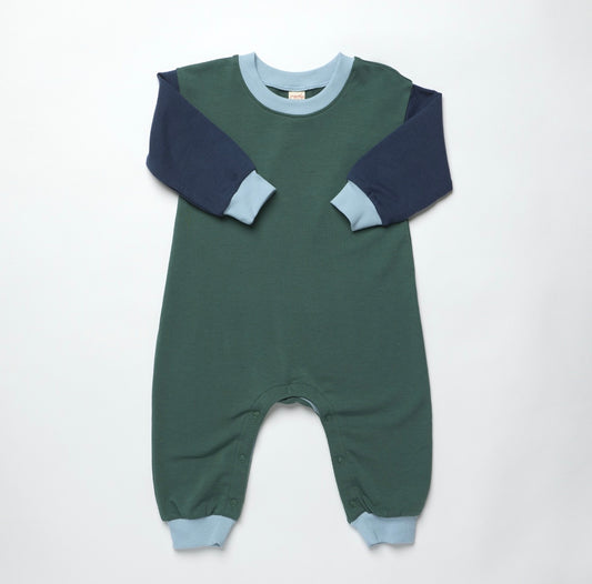 Baby Runaround Jumpsuit - Green Color Block