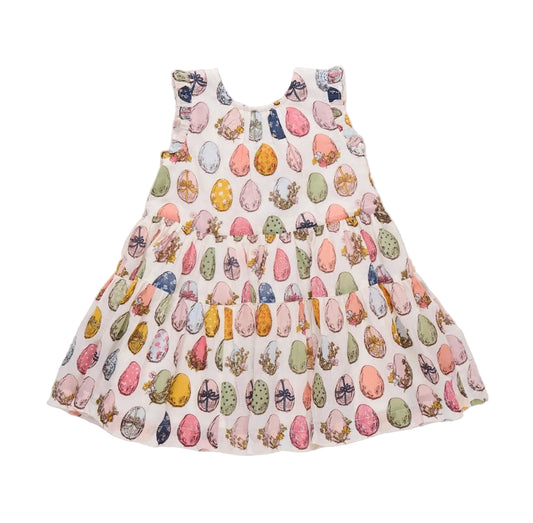 Girls Eloise Ruffle Dress-Multi Eggs