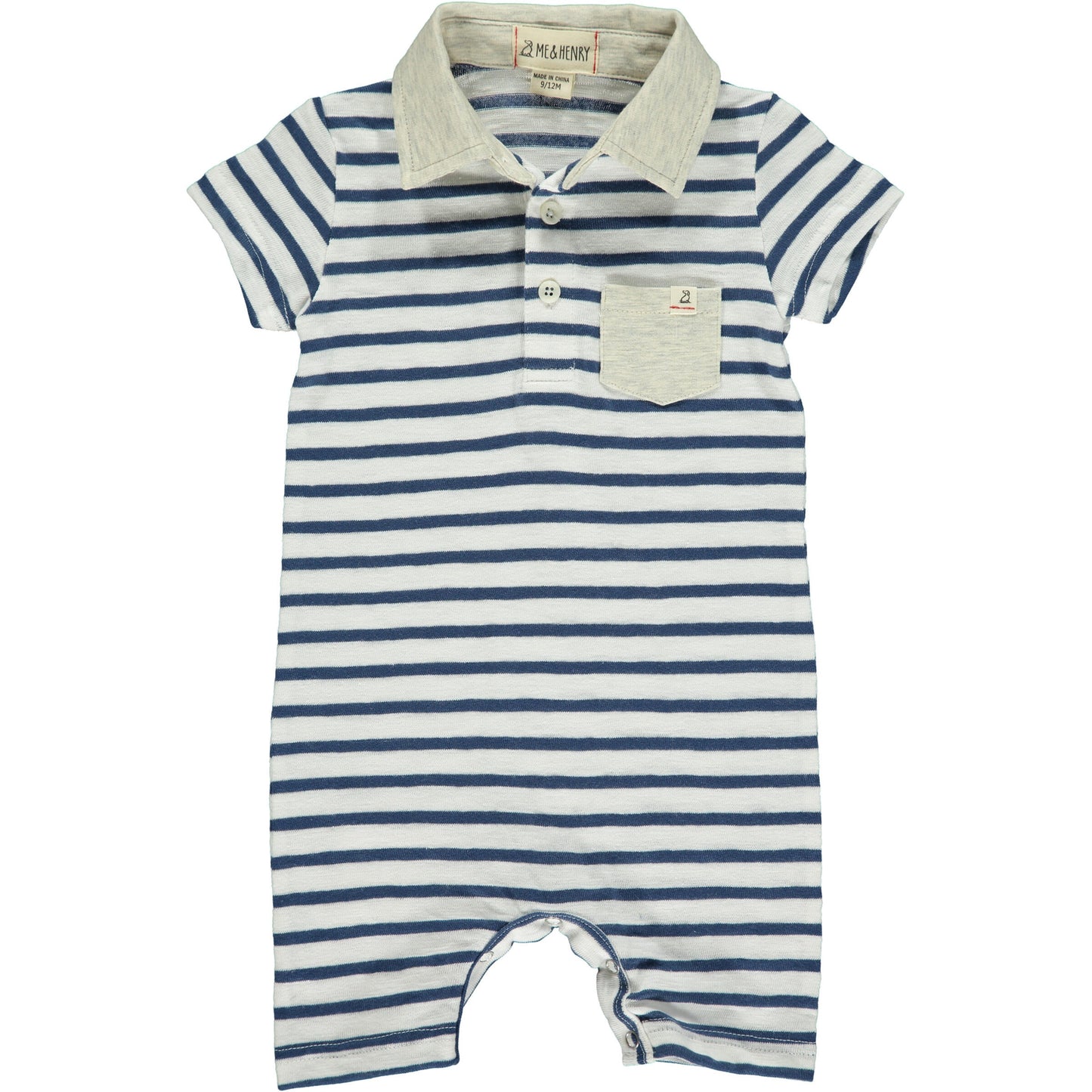 SALTASH Navy/White Polo Romper