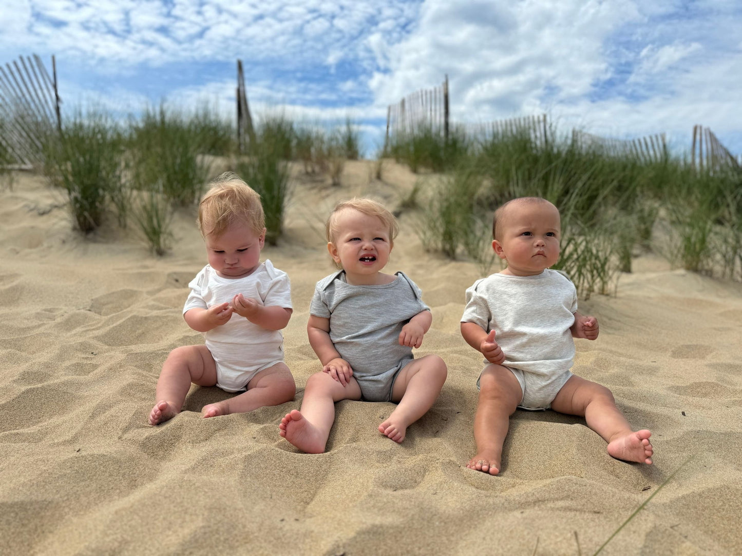 WALTY Triple pack onesie - Pale Solids